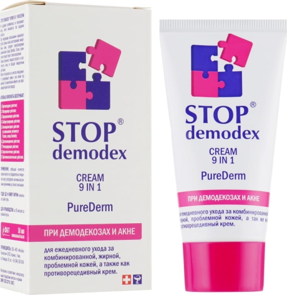 Krem do Twarzy 9 w 1 Purederm Stop Demodex (Demodekoza, Nużyca, Trądzik)