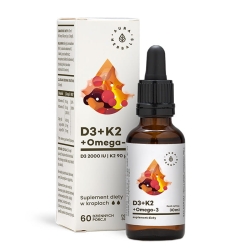 Vitamin D3 2000IU + K2mk7 + Omega-3, Drops, Aura Herbals