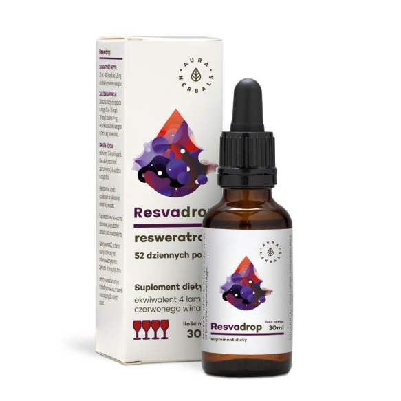 Resvadrop Resweratrol, Krople, Aura Herbals, 30ml