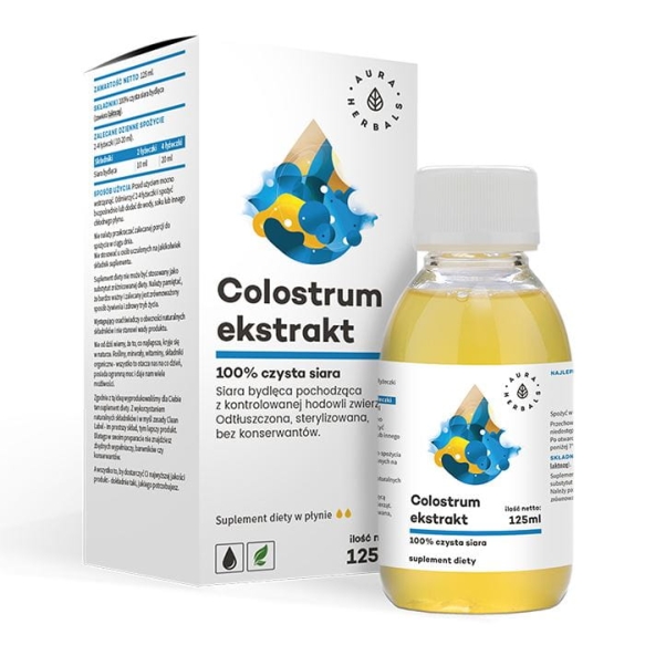 Colostrum Ekstrakt, 100% Czysta Siara Bydlęca, Aura Herbals, 125ml - KRÓTKA DATA