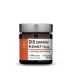 Vitamin D3 2000IU + K2mk7 + Zinc + Selenium, 90 tablets