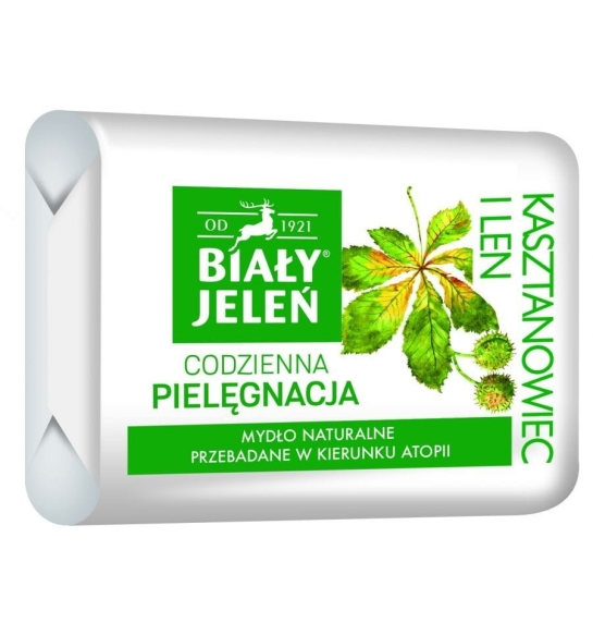 Biały Jeleń Codzienna Pielęgnacja Mydło hipoalergiczne Kasztanowiec i Len  100g