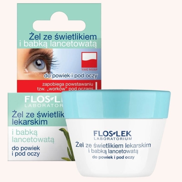 Floslek Żel ze świetlikiem lekarskim i babką lancetowatą do powiek i pod oczy 10 g