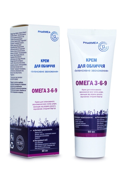 Krem do Twarzy Intensywnie Nawilżający z Kwasami Omega 3-6-9, Pharmea