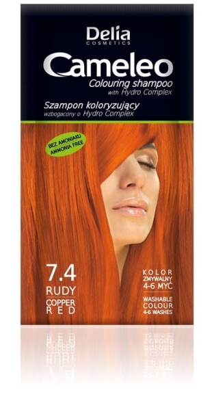 Delia Cosmetics Cameleo Szampon koloryzujący 7.4 Rudy  1szt