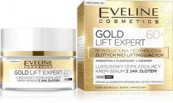 Eveline Gold Lift Expert 60+ Krem-serum odmładzający na dzień i noc  50ml