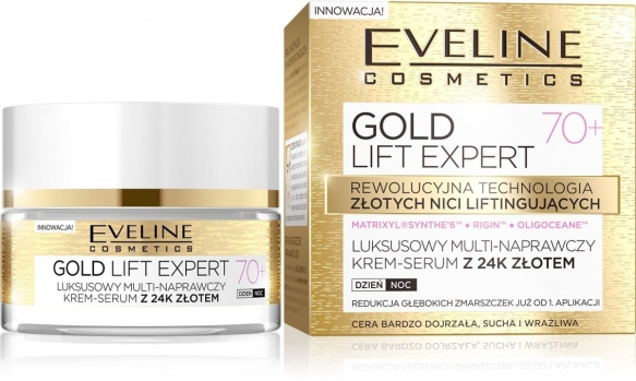 Eveline Gold Lift Expert 70+ Krem-serum multi-naprawczy na dzień i noc  50ml