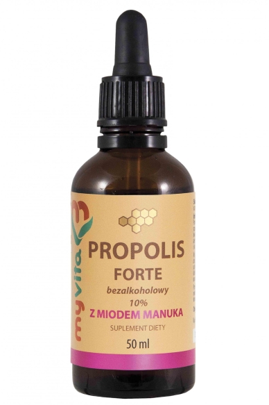 Propolis Krople Bezalkoholowe 10% z Miodem Manuka, MyVita, 50ml