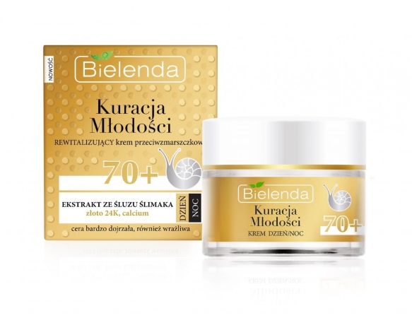 Bielenda Kuracja Młodości 70+ Rewitalizujący krem przeciwzmarszczkowy na dzień i noc  50ml