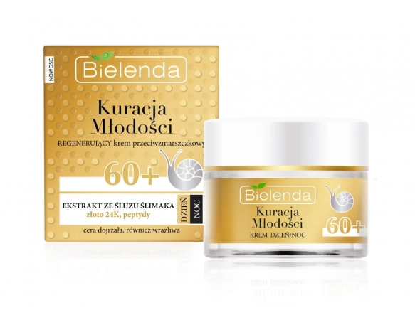 Bielenda Kuracja Młodości 60+ Regenerujący krem przeciwzmarszczkowy na dzień i noc  50ml