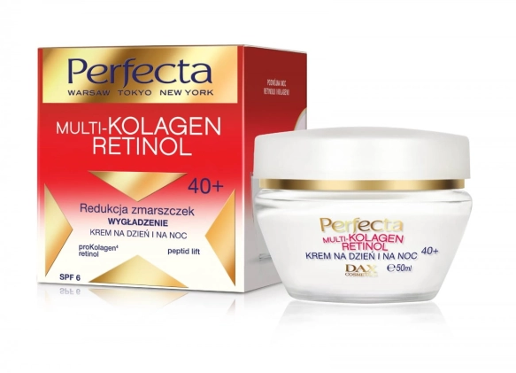 Perfecta Multi-Kolagen Retinol 40+ Krem redukujący zmarszczki wygładzający na dzień i noc  50ml