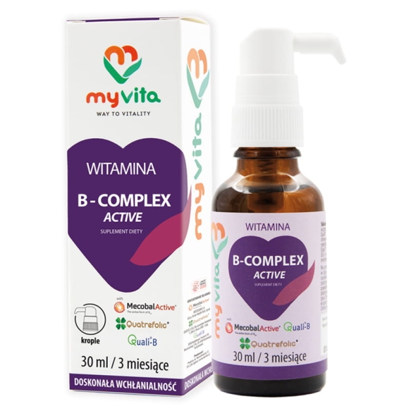 Witamina B-COMPLEX Active, Myvita, Krople, 30 ml