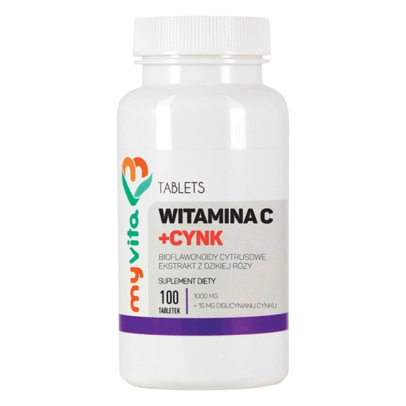 Witamina C + Cynk Chelat, MyVita 100 tabletek