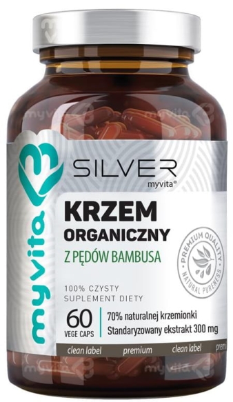 Krzem Organiczny z Pędów Bambusa SILVER PURE, Myvita 60 kapsułek