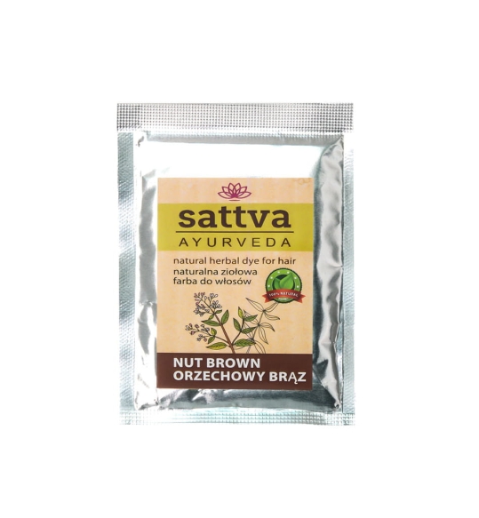 Henna Orzechowy Brąz, Naturalna Farba do Włosów, Sattva, 10g