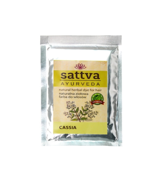 Henna Cassia, Naturalna Ziołowa Farba do Włosów, Sattva, 10g
