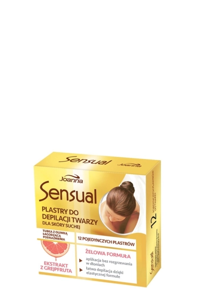 Joanna Sensual Plastry do depilacji twarzy Grejpfrut - skóra sucha  1op.-12szt