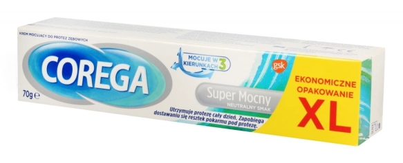GSK Corega Krem do mocowania protez zębowych -  Super Mocny neutralny smak 70g