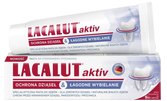 Lacalut Pasta do zębów Activ - ochrona dziąseł &amp; aktywne wybielanie 75ml
