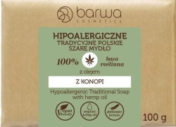 BARWA Hipoalergiczna Tradycyjne Polskie Mydło szare w kostce z olejem z konopii  100g