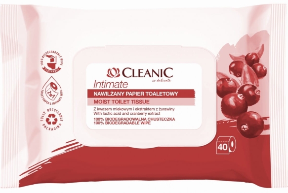 Cleanic Intimate Nawilżany Papier toaletowy  1op.-40szt