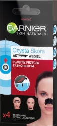 Garnier Skin Naturals Czysta Skóra Aktywny Węgiel Plastry przeciw zaskórnikom 1op.-4szt