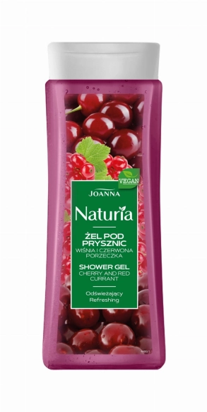 Joanna Naturia Żel pod prysznic Wiśnia i Czerwona Porzeczka - odświeżający  300ml
