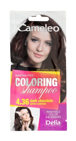 Delia Cosmetics Cameleo Szampon koloryzujący szamponetka nr 4.36 Gorzka Czekolada 40 ml