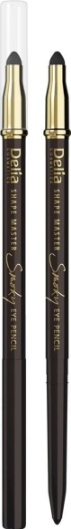 Delia Cosmetics Shape Master Kredka do oczu z gąbką Smoky Eye brązowa 1szt