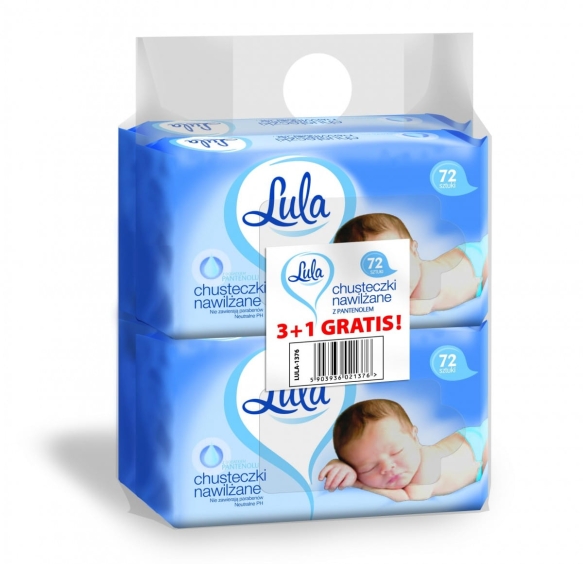 LULA Chusteczki nawilżane z Pantenolem 72szt  3+1 gratis