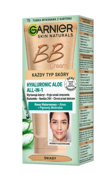 Garnier Skin Naturals Krem tonujący BB Hyaluronic Aloe All-in-One - śniady - każdy rodzaj cery 50ml