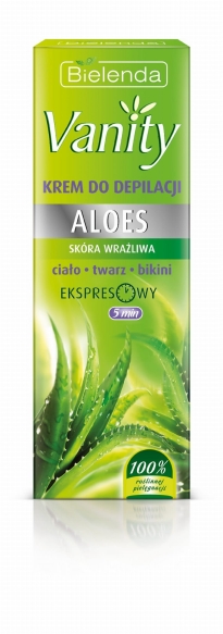 Bielenda Vanity Krem do bezpiecznej depilacji skóry wrażliwej Aloes,  100 ml