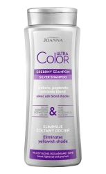 Joanna Ultra Color Srebrny Szampon do włosów eliminujący żółtawy odcień - srebrne i popielate odcienie blond 400ml