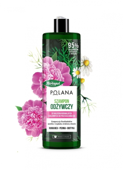 HERBAPOL Polana Szampon odżywczy do włosów - Rumianek &amp; Peonia &amp; Biotyna 400ml
