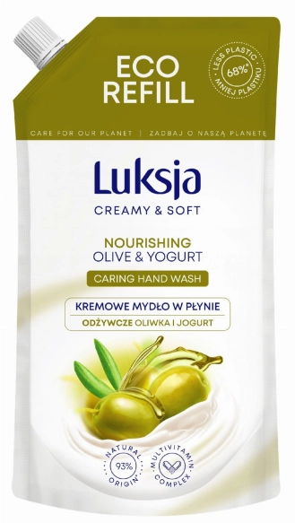 Luksja Creamy &amp; Soft Odżywcze Kremowe Mydło w płynie Oliwka i Jogurt  400ml - zapas
