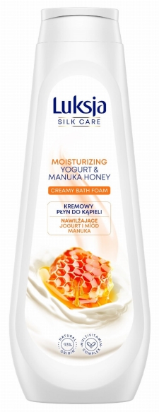 Luksja Silk Care Kremowy Płyn do kąpieli - Nawilżające Jogurt i Miód Manuka 900ml