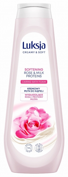 Luksja Creamy &amp; Soft Kremowy Płyn do kąpieli - Wygładzające Róża i Proteiny Mleka 900ml