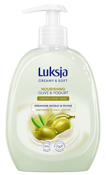 Luksja Creamy &amp; Soft Odżywcze Kremowe Mydło w płynie Oliwka i Jogurt  500ml
