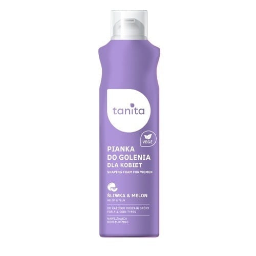 TANITA Vegan Pianka do golenia dla kobiet do każdego rodzaju skóry Śliwka &amp; Melon 200ml