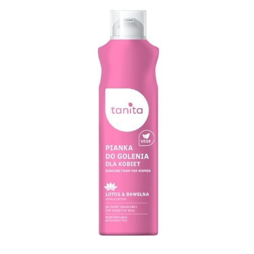 TANITA Vegan Pianka do golenia dla kobiet do skóry wrażliwej Lotos &amp; Bawełna 200ml