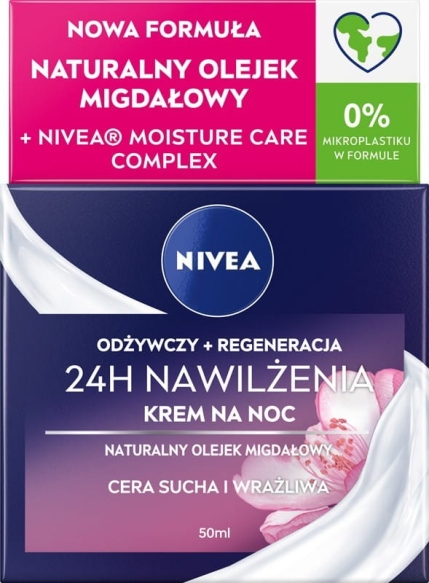 Nivea 24H Nawilżenia + Regeneracja Odżywczy Krem na noc do cery suchej i wrażliwej 50ml