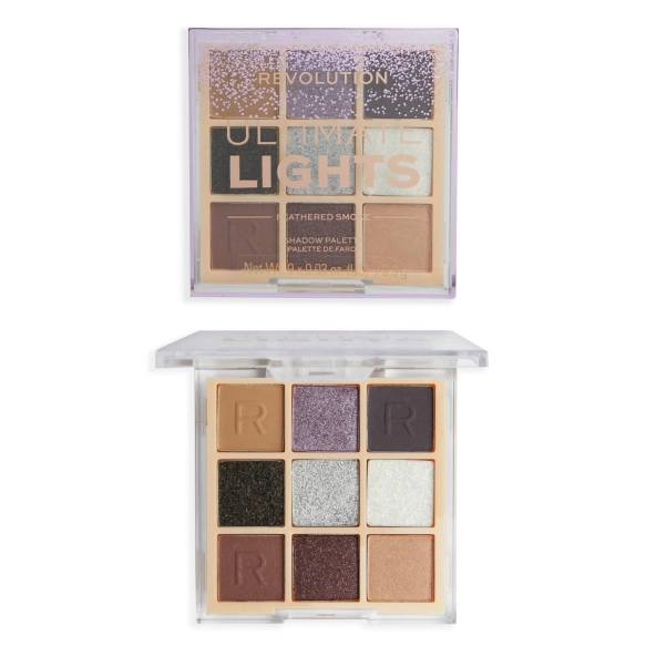 Makeup Revolution Ultimate Lights Paletka cieni do powiek (9) - Feathered Smoke 1op.