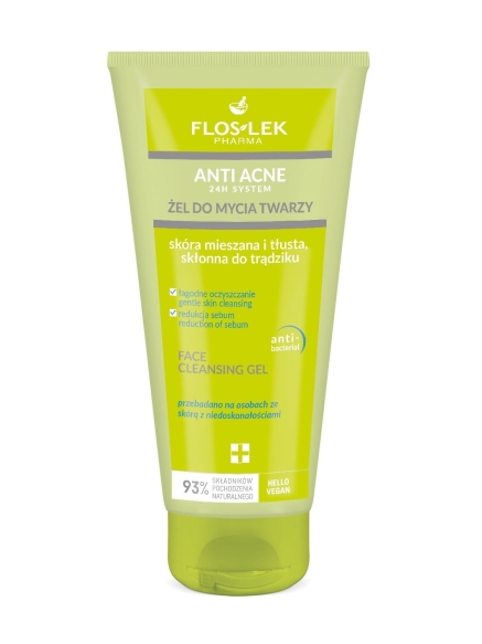 FLOSLEK Pharma Anti-Acne 24H System Żel oczyszczający do skóry mieszanej,tłustej i trądzikowej 200ml