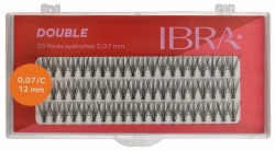 IBRA Kępki rzęs DOUBLE 0.07-C-12 mm - 1op.