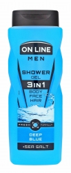 On Line Men Żel pod prysznic 3in1 Deep Blue dla mężczyzn 410ml