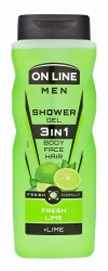 On Line Men Żel pod prysznic 3in1 Fresh Lime dla mężczyzn 410ml