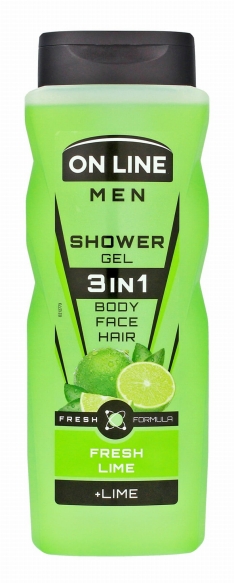 On Line Men Żel pod prysznic 3in1 Fresh Lime dla mężczyzn 410ml