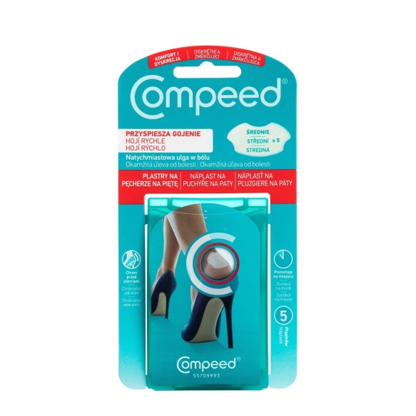 COMPEED Plastry na pęcherze na piętach dla kobiet - średnie 1op.- 5szt