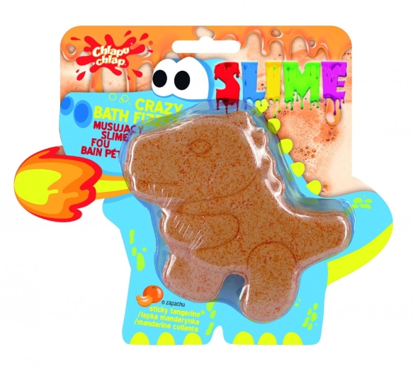 CHLAPU CHLAP Musujący Slime do kąpieli DINOZAUR - zapach mandarynki 1szt