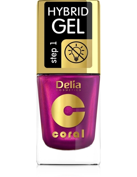 DELIA COSMETICS Coral Hybrid Gel Lakier hybrydowy do paznokci nr 108 - multirefleks (bez lampy) 11ml